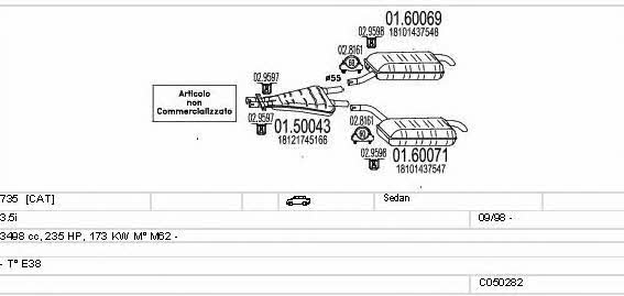  C050282008126 Exhaust system C050282008126