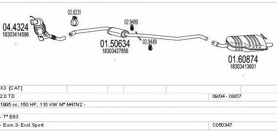  C050347010225 Exhaust system C050347010225