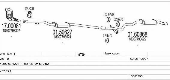 Mts C050360013604 Exhaust system C050360013604