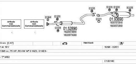 Mts C120140009776 Exhaust system C120140009776 C120140009776 Mts Exhaust system