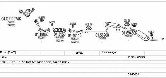  C140004007954 Exhaust system C140004007954