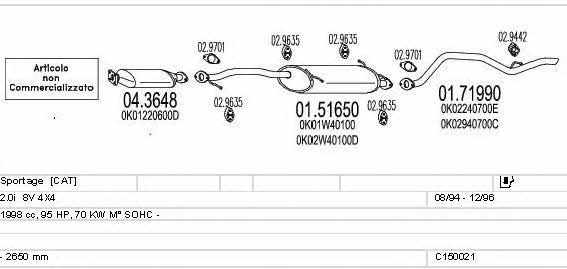 Mts C150021002394 Exhaust system C150021002394