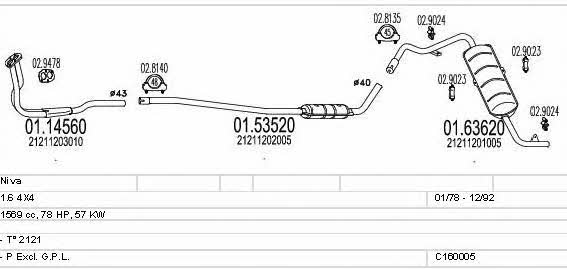 Mts C160005003422 Exhaust system C160005003422