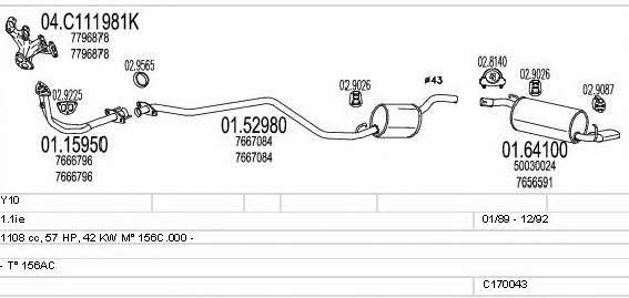 Mts C170043001512 Exhaust system C170043001512