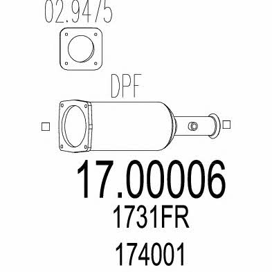 Mts 17.00006 Diesel particulate filter DPF 1700006