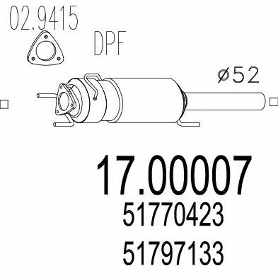 Mts 17.00007 Diesel particulate filter DPF 1700007