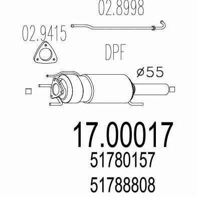 Mts 17.00017 Diesel particulate filter DPF 1700017