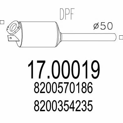 Mts 17.00019 Diesel particulate filter DPF 1700019