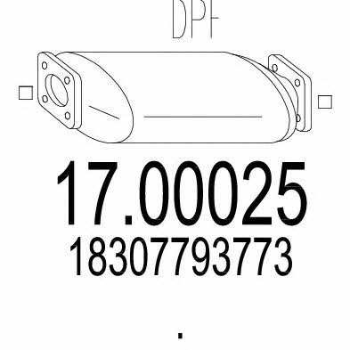 Mts 17.00025 Diesel particulate filter DPF 1700025