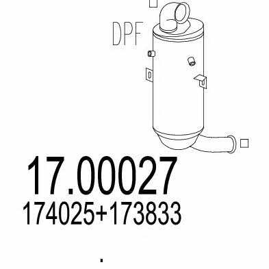 Mts 17.00027 Diesel particulate filter DPF 1700027