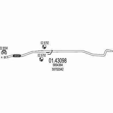 Mts 01.43098 Exhaust pipe 0143098