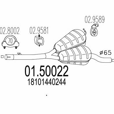 Mts 01.50022 Central silencer 0150022