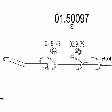 Mts 01.50097 Central silencer 0150097