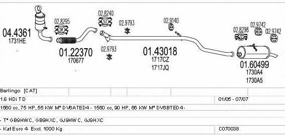 Mts C070038000954 Exhaust system C070038000954