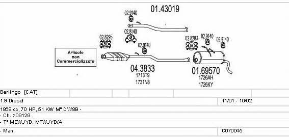 Mts C070045000963 Exhaust system C070045000963