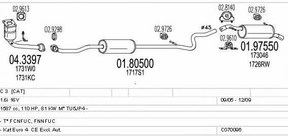 C070096001021 Mts Exhaust system