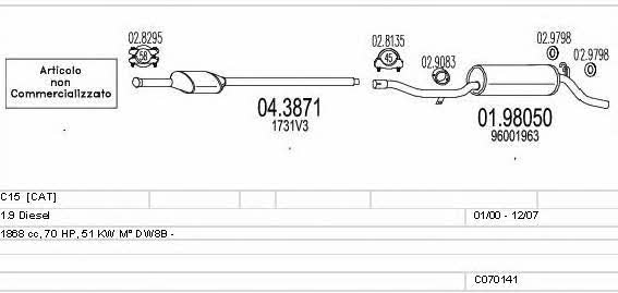  C070141001070 Exhaust system C070141001070