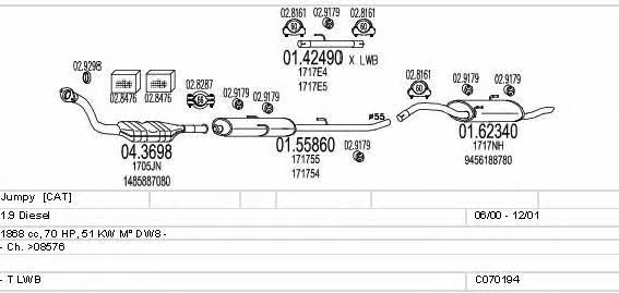 Mts C070194001125 Exhaust system C070194001125 C070194001125 Mts Exhaust system