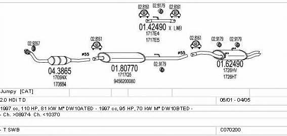 Mts C070200001133 Exhaust system C070200001133 C070200001133 Mts Exhaust system