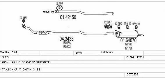  C070239001177 Exhaust system C070239001177