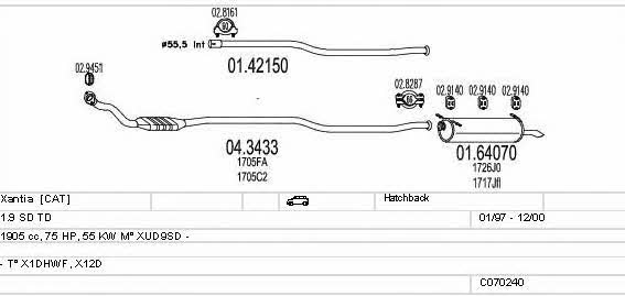  C070240001178 Exhaust system C070240001178