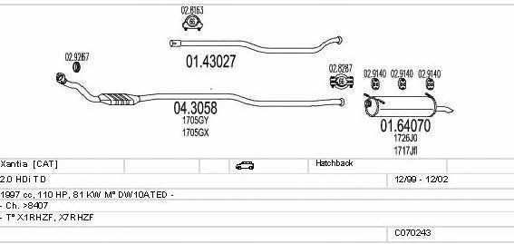 Mts C070243001181 Exhaust system C070243001181 C070243001181 Mts Exhaust system