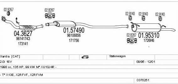 Mts C070251001189 Exhaust system C070251001189