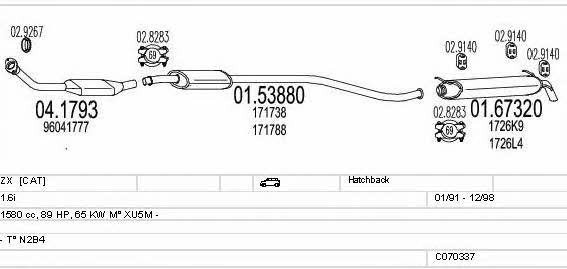 Mts C070337001282 Exhaust system C070337001282