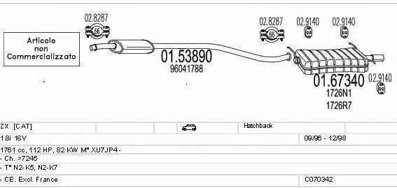 Mts C070342001287 Exhaust system C070342001287