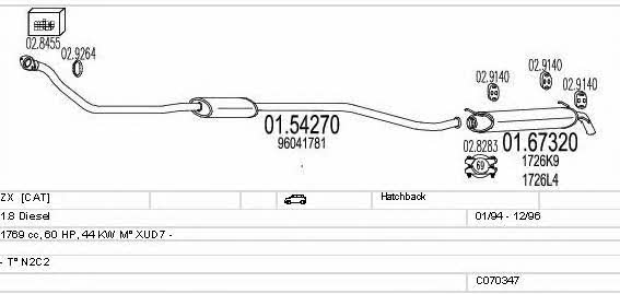  C070347001293 Exhaust system C070347001293