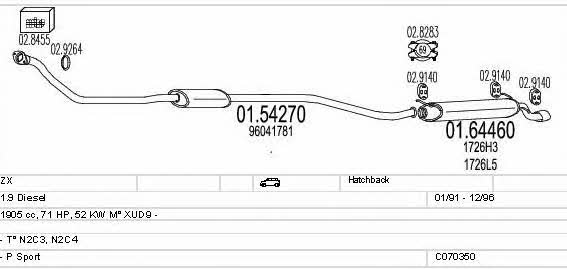 C070350001296 Mts Exhaust system