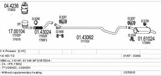 Mts C070515013743 Exhaust system C070515013743