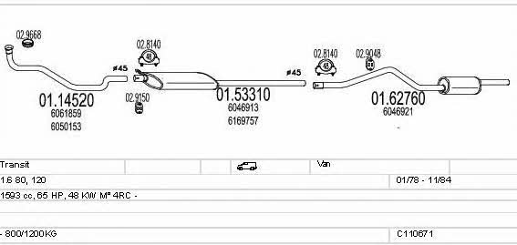 Mts C110671007438 Exhaust system C110671007438