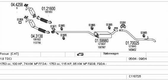  C110725009198 Exhaust system C110725009198