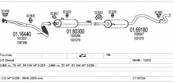  C110729009555 Exhaust system C110729009555