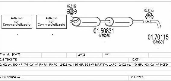 Mts C110778020188 Exhaust system C110778020188