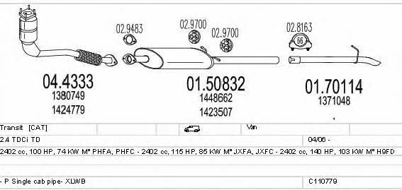 Mts C110779011220 Exhaust system C110779011220