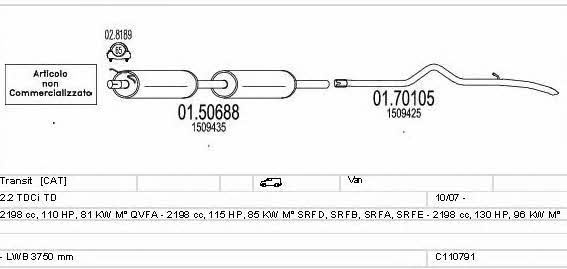 Mts C110791011382 Exhaust system C110791011382