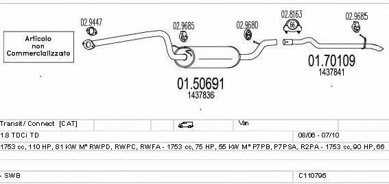 C110796011398 Mts Exhaust system
