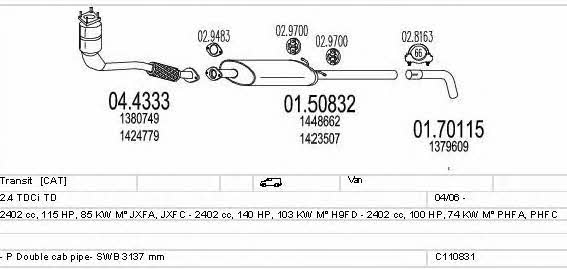 Mts C110831020167 Exhaust system C110831020167