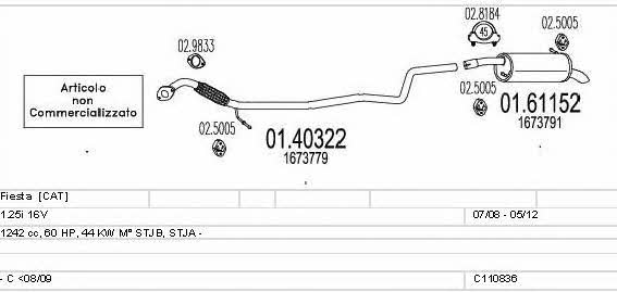 Mts C110836021845 Exhaust system C110836021845