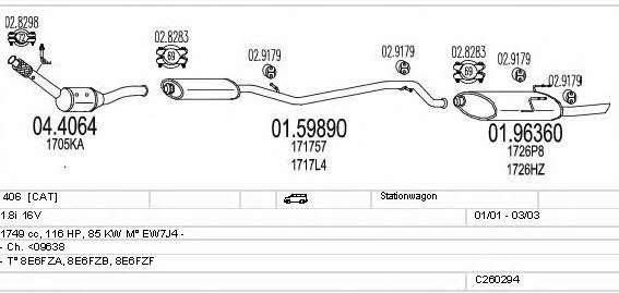Mts C260294006202 Exhaust system C260294006202 C260294006202 Mts Exhaust system