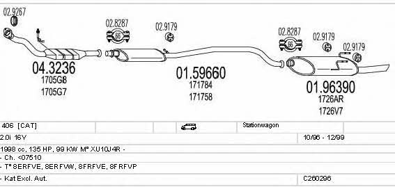 Mts C260296006204 Exhaust system C260296006204 C260296006204 Mts Exhaust system