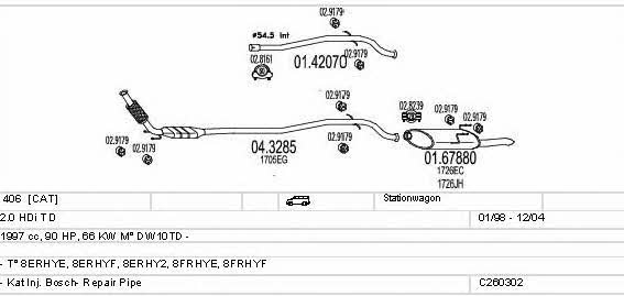 Mts C260302006210 Exhaust system C260302006210 C260302006210 Mts Exhaust system