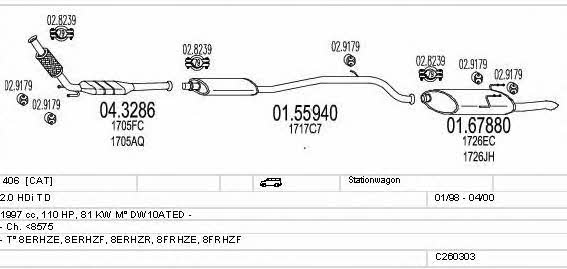 Mts C260303006211 Exhaust system C260303006211