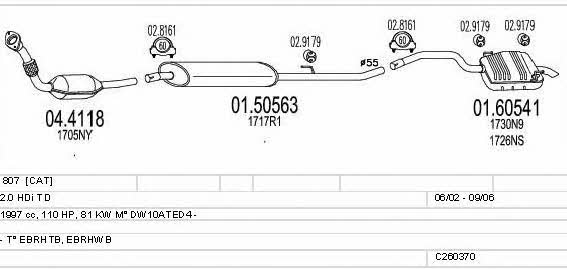 Mts C260370006285 Exhaust system C260370006285