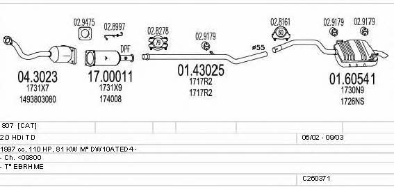 Mts C260371006286 Exhaust system C260371006286 C260371006286 Mts Exhaust system