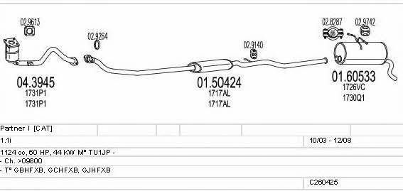 Mts C260425005558 Exhaust system C260425005558 C260425005558 Mts Exhaust system