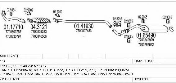 Mts C280008006547 Exhaust system C280008006547 C280008006547 Mts Exhaust system