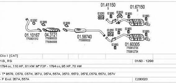 Mts C280020006559 Exhaust system C280020006559